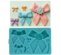 Graziano, Stampo Silicone Fiocchi 5 Misure 14x9cm - Per Fondente, Varie Dimensioni da 1.5 a 8cm