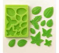 Graziano, Stampo Silicone Foglie Quadrate 10 Disegni - Per Pasta Zucchero, Da 1.5 a 4cm Foglie