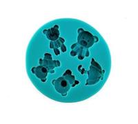 Graziano, Stampo Silicone Orsetti e Ombrello 5 Forme 9cm - Per Fondente e Pasta Zucchero, Tema Bimbi