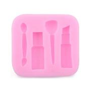 Graziano, Stampo Silicone Trucchi Make Up 4 Forme 8x7cm - 3D, Rossetto, Sfumino, Pennello Fard, Smalto, Per Fondente