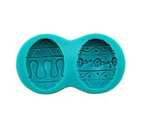 Graziano, Stampo Silicone Uova Decorative 2 Pezzi 10.5x6cm - Alimentare, Per Pasta Zucchero, Dettagli Pasquali