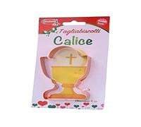 Graziano, Tagliabiscotti a Forma di Calice, Realizzato Interamente in Acciaio Ramato, Ideale per Biscotti Classici, Ideali per Creare Dolcetti in Occasione della Prima Comunione
