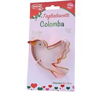 Graziano, Tagliabiscotti a Forma di Colomba, Realizzato Interamente in Acciaio Ramato, Ideale per Biscotti Classici, Ideali per Feste di Compleanno per Bambini