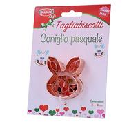 Graziano, Tagliabiscotti a Forma di Coniglio Pasquale, Realizzato Interamente in Acciaio Ramato, Ideale per Biscotti Classici, Ideali per Realizzare Squisiti Dolcetti in Tema Pasqua
