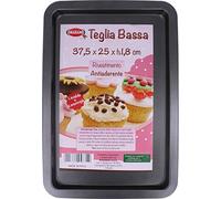 Graziano, Teglia Bassa Acciaio Carbonio Antiaderente 37.5x25.5x1.8cm - Lavabile Lavastoviglie, Sfoglie e Rotoli