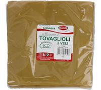 Graziano, Tovaglioli di Carta Monouso Biodegradabili, Ideali per Party e Pranzi, Confezione da 50 tovaglioli, Formato 33x33, Piegati in 4, Doppio velo, Pura ovatta di cellulosa, ORO