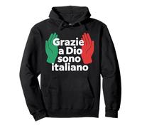 Grazie a Dio Sono Italiano Felpa con Cappuccio