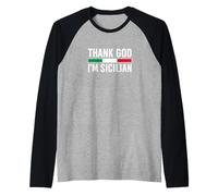 Grazie a Dio Sono Siciliano Maglia con Maniche Raglan