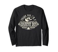 Grazie a Dio Sono Un Ragazzo di Musica Country Cowboy Western Retro Maglia a Manica