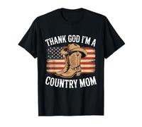Grazie a Dio Sono Una Mamma di Campagna USA Flag Cowboy Maglietta
