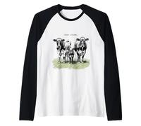 Grazie a Un Agricoltore Amante della Mucca Cowboy allevatore di Manzo Mucche Tori Maglia con Maniche Raglan