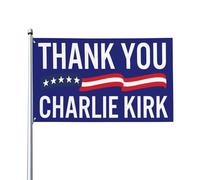 Grazie Charlie Kirk Bandiera 3x5 Riposa in pace Bandiera Banner per interni ed esterni Prato Cortile Giardino Decorazione FL94