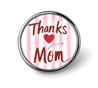 Grazie mamma e spilla a forma di cuore e strisce per abito da donna, camicetta, top scollati, decorazione in tessuto