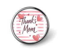 Grazie mamma e spilla a righe rosa con bottoni per abito da donna, camicetta, top scollati, decorazione in tessuto