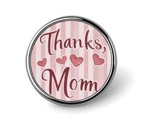 Grazie mamma, spilla con cuori a righe rosa chiaro per abito da donna, camicetta, top scollati, decorazione in tessuto