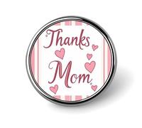 Grazie mamma, spilla con cuori rosa e strisce, bottoni per abito da donna, camicetta, top scollati, decorazione in tessuto