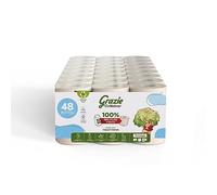 Grazie Natural, Carta Igienica, 48 Rotoli, Carta Igienica Riciclata Fiberpack 100% Ecologica, Rispetta l'Ambiente, Certificata Ecolabel e FSC Recycled, Made in Italy