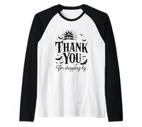 Grazie per Essere Passato da Spooky Theme Maglia con Maniche Raglan