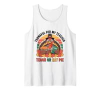 Grazie per Il Mio Insegnante Retro Funny Turkey Teach Eat Pie Canotta