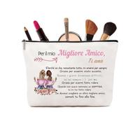 Grazie Per il Regalo - Pochette Donna Trucchi Piccola e Resistente in Tela - Regalo Compleanno Donna Ideale Per Regalo Amica Compleanno - Regali Amica Eleganti e Pratici