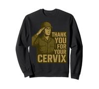 Grazie per Il Tuo Cervix - Retro Military Humor Felpa