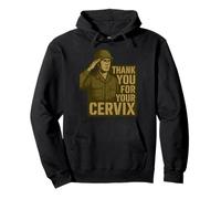 Grazie per Il Tuo Cervix - Retro Military Humor Felpa con Cappuccio