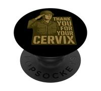 GRAZIE PER IL TUO CERVIX - Retro Military Humor PopSockets PopGrip Adesivo