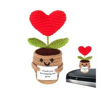 Grazie regalo di fiori a maglia per donne e uomini, bambole motivazionali, regalo di ringraziamento per amici colleghi e famili all'uncinetto - pensare all'uncinetto