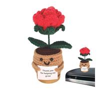 Grazie regalo di fiori a maglia per donne e uomini, bambole motivazionali, regalo di ringraziamento per amici colleghi e famili all'uncinetto - pensare all'uncinetto