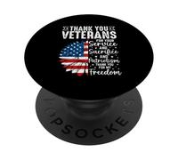 Grazie Veterani Per Il Vostro Servizio E Sacrificio E Patrio PopSockets PopGrip Adesivo