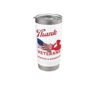 Grazie veterani per il vostro servizio e sacrificio patriottismo Bicchiere termico in acciaio inox doppia parete