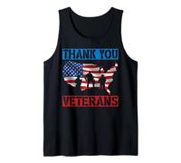 Grazie Veterani per Veterani Giorno Onore Vintage Patriottico Canotta