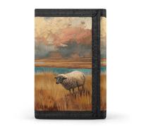 Grazing in The Fields Portafoglio da viaggio elegante porta carte d'identità sottile di sicurezza tre volte borsa per uomini e donne
