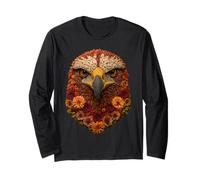 Graziosa Aquila con Fiori Autunnali, Arte Floreale, estetica Autunnale Maglia a Manica