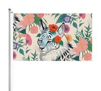 Graziosa bandiera a doppia faccia con tigre bianca, 9 x 1,5 m. Bandiera esterna a tre strati pesante su entrambi i lati, 0,9 x 1,5 m, striscione da giardino in poliestere.
