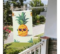 Graziosa bandiera a forma di ananas, 6 x 90 cm, per esterni e interni, primavera, estate, autunno, inverno, da giardino, con occhiello, verticale, double face, bandiere per feste per decorazioni da