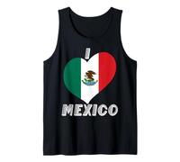 Graziosa bandiera a forma di cuore con scritta «I love Mexico Proud Mexico Canotta