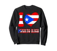 Graziosa Bandiera a Forma di Cuore con Scritta «I Love Puerto Rico I Love San Juan» Felpa