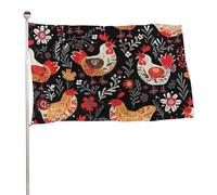 Graziosa bandiera a forma di gallina, 61 x 88,9 cm, stampa su entrambi i lati, bandiera decorativa da giardino, non sbiadisce, con occhielli in ottone, sfondo fotografico da appendere, per interni ed