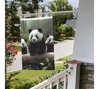 Graziosa bandiera a forma di panda, 6 x 0,9 m, per interni ed esterni, primavera, estate, autunno, inverno, da giardino, con occhiello, verticale, su entrambi i lati, per decorazioni da cortile