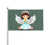 Graziosa bandiera a forma di piccolo angelo. Bandiera da giardino per esterni, 0,9 x 1,5 m, in poliestere, con stampa vivida, facile da appendere per patio, feste, campeggio