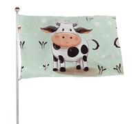 Graziosa bandiera a pois con mucca, 61 x 88,9 cm, stampa su entrambi i lati, bandiera decorativa da giardino, non sbiadisce, con occhielli in ottone da appendere, sfondo fotografico per interni ed