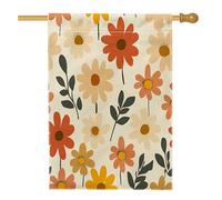 Graziosa bandiera autunnale per casa delle margherite, 71 x 101 cm, per esterni, con fiori estetici retrò autunnali, bandiera verticale standard per la casa, decorazione per esterni