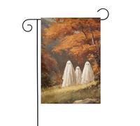 Graziosa bandiera bianca da giardino con alberi di acero, 30 x 45 cm, verticale, double face, decorazione per casa colonica, vacanze, esterni, bandiera da cortile
