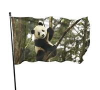 Graziosa bandiera cinese con panda sugli alberi, 9,6 x 1,5 m, in poliestere resistente allo sbiadimento, con 2 occhielli in ottone