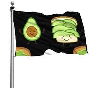 Graziosa bandiera con avocado e pane tostato e uova al forno, colori vivaci e resistente allo sbiadimento UV, 9 x 1,5 m, decorazione per casa e giardino