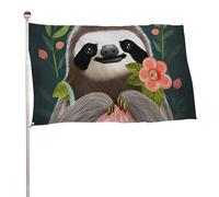Graziosa bandiera con bradipo, 152,4 x 243,8 cm, stampa su entrambi i lati, bandiera decorativa da giardino, non sbiadisce, con occhielli in ottone, sfondo fotografico da appendere per interni ed