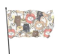 Graziosa bandiera con leone, leopardo, tigre, 0,9 x 1,5 m, leggera, per esterni, decorazione da giardino, bandiera per portico, in poliestere resistente allo sbiadimento, con occhielli in ottone