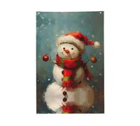 Graziosa bandiera con pupazzo di neve, 6 x 0,9 m, bandiera decorativa da giardino, per esterni, decorazione per la casa, bandiere per feste (facile da installare)
