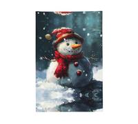 Graziosa bandiera con pupazzo di neve, 6 x 0,9 m, bandiera decorativa da giardino, per esterni, decorazione per la casa, bandiere per feste (facile da installare)